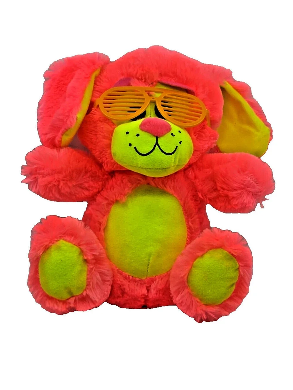 Neon Pink Yellow Bunny Rabbit Wearing Sunglasses 11